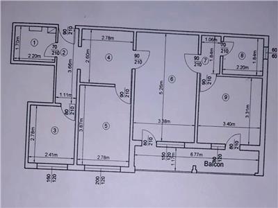 Apartament 3 camere, 2 bai, 75 mp, Palas Podu Ros  79.000 euro